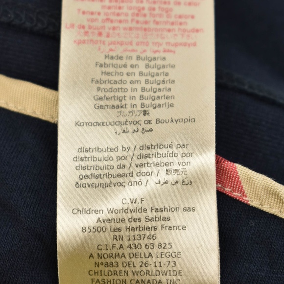 BURBERRY Navy Blue Logo & Nova Check Dress - Picture 7 of 8